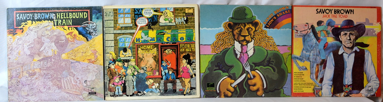 Vintage Savoy Brown Blues Rock Vinyl LP Lot ? Hellbound Train, Street Corner Talking, Lion?s Share,: Vintage Savoy Brown vinyl LP collection featuring classic blues rock albums from the legendary British blues band. Great lot for collectors and fans of 1970s blues rock, boogie rock, and hard-driving 