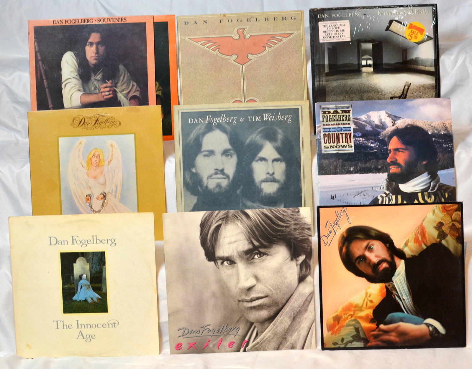 Vintage Dan Fogelberg Vinyl LP Lot Souvenirs, Phoenix, Exiles, High Country Snows Folk Rock (1 of 6)