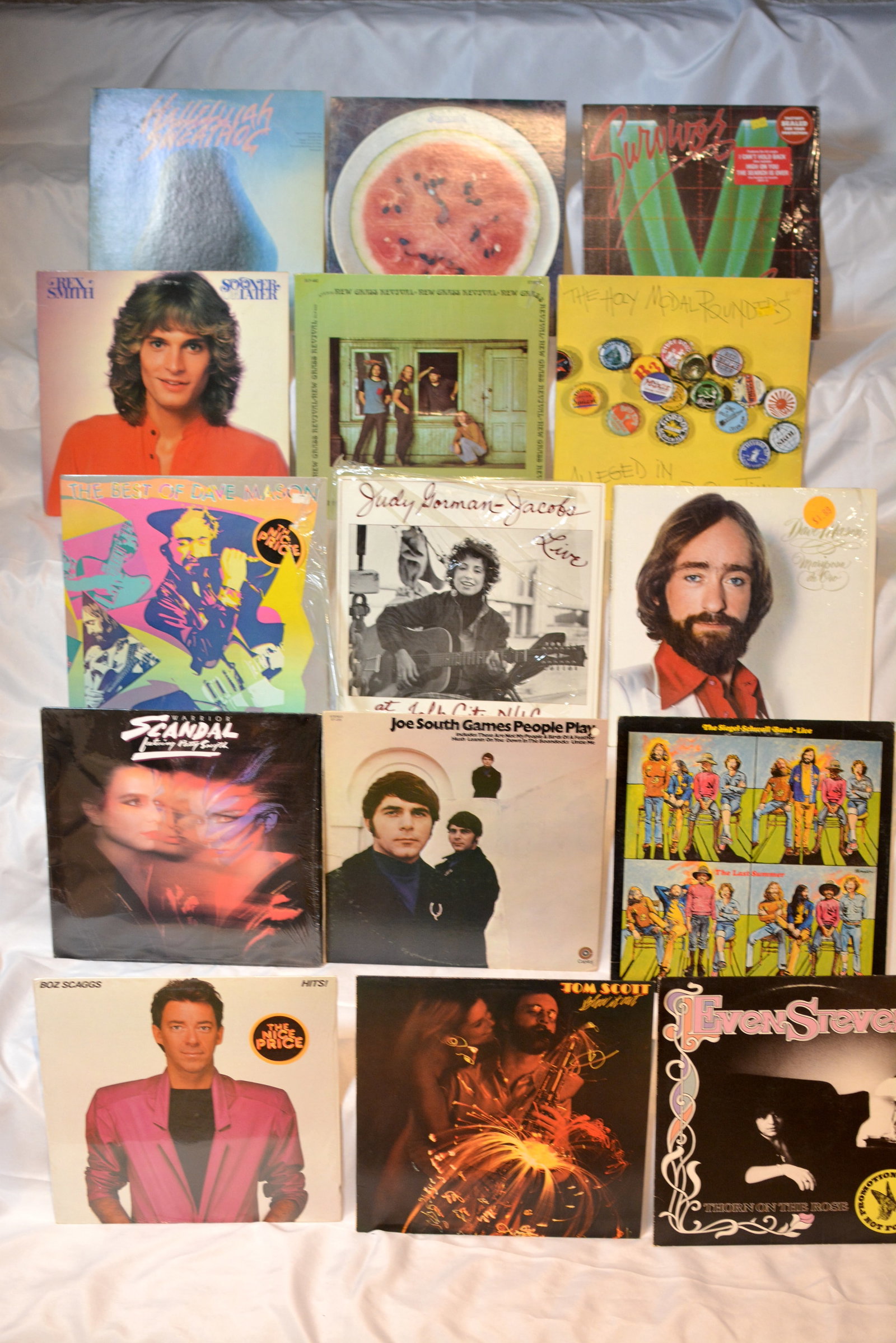 Vintage Rock & Pop Vinyl LP Lot Boz Scaggs, Dave Mason, Joe South, Rex Smith, Spyro Gyra & More: Vintage mixed artist vinyl LP collection featuring classic rock, pop, jazz fusion, soft rock, and singer-songwriter albums from the 1970s and 1980s. Nice assortment of recognizable artists and collect
