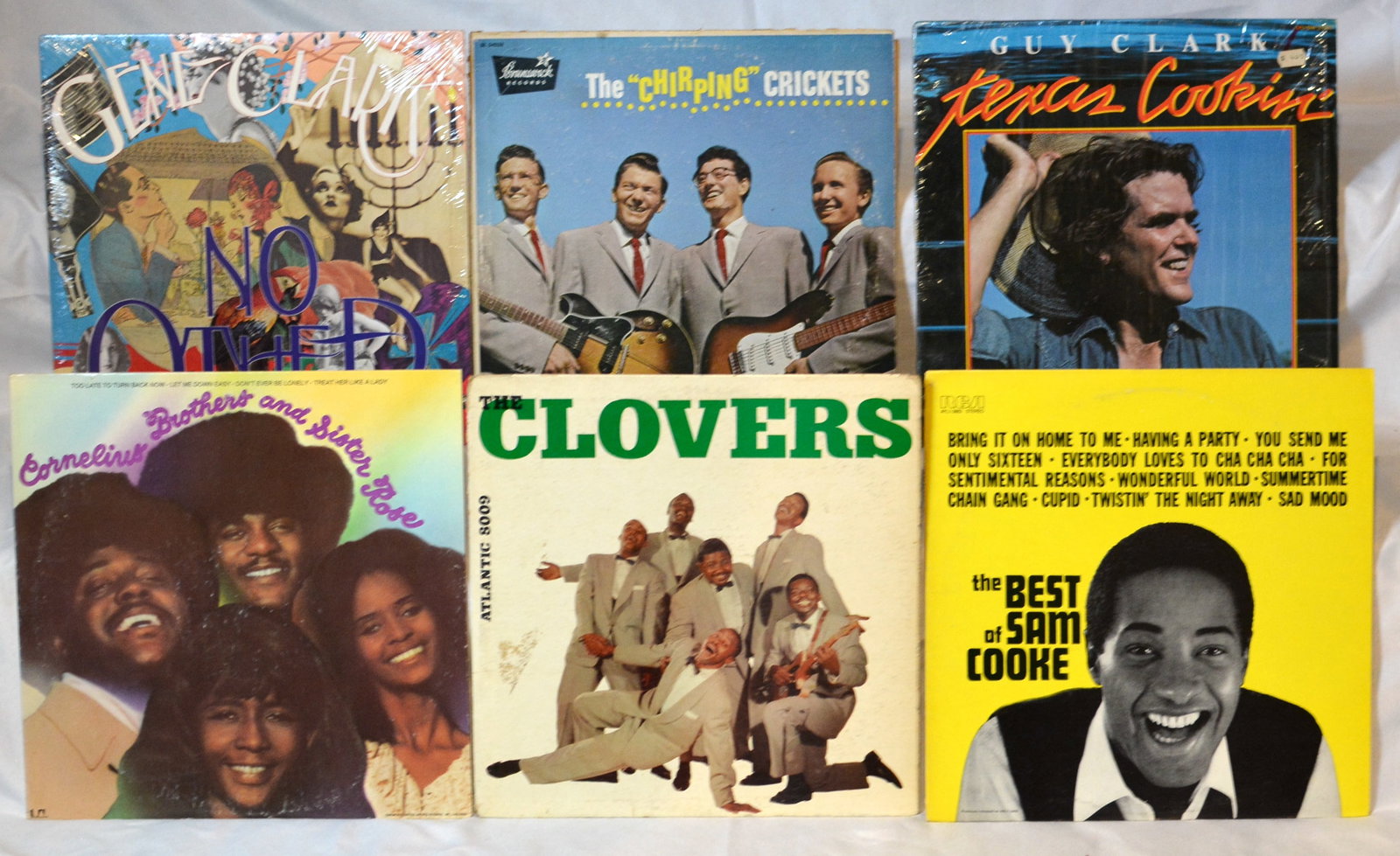 Vintage Mixed Vinyl LP Lot Guy Clark, Sam Cooke, The Clovers, Cornelius Brothers & Sister Rose (1 of 5)