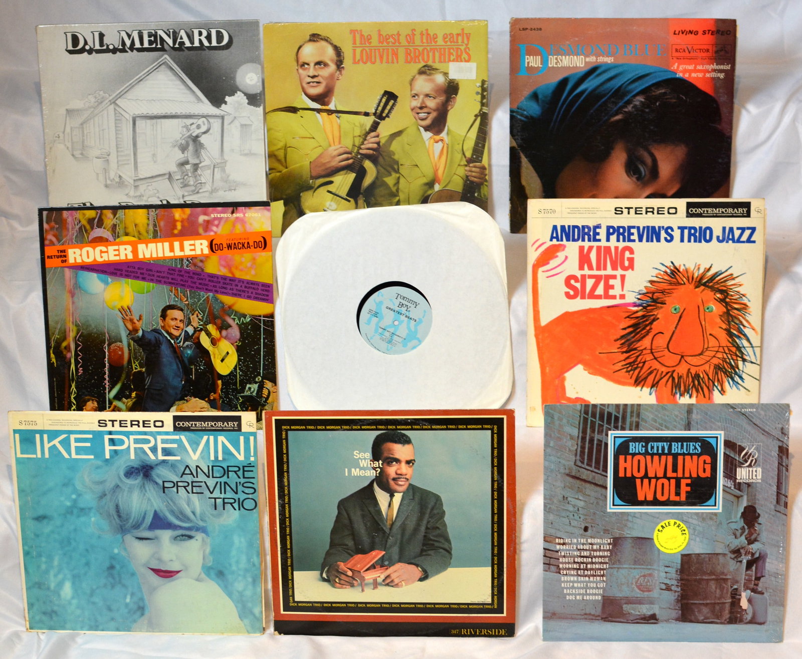 Vintage Mixed Vinyl LP Lot Jazz, Blues, Country & Rock Howlin Wolf, Roger Miller, Andr Previn (1 of 7)