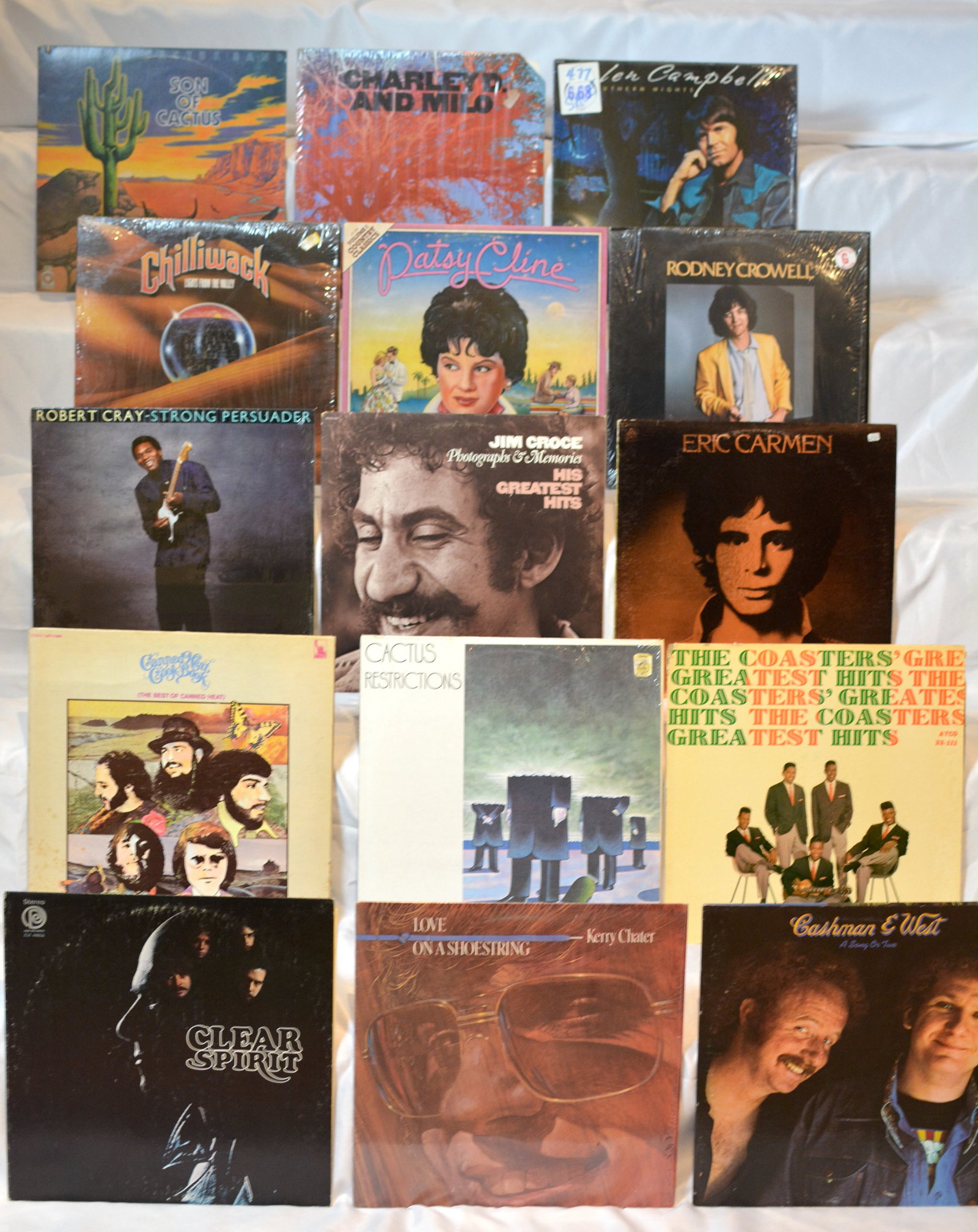 Vintage Vinyl Record Lot-Classic Rock, Country & Pop LPs Featuring Patsy Cline, Jim Croce, Eric (1 of 8)
