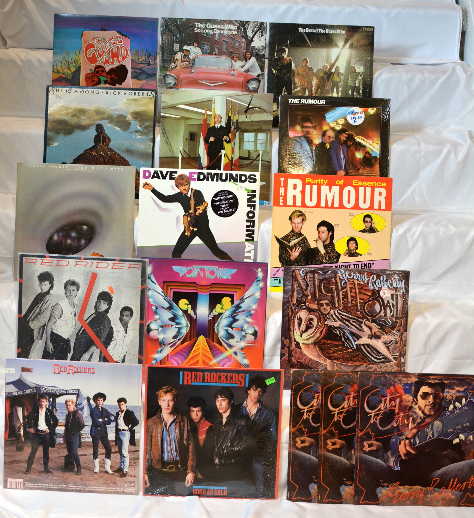 Vintage Vinyl Record Lot-Classic Rock & New Wave LPs Featuring Guess Who, Red Rider, Dave Edmunds &: Large mixed vinyl LP collection featuring classic rock, arena rock, new wave, and pop titles from the 1970s?1980s. Great assortment for collectors, resellers, or fans of vintage rock vinyl.Featured ar