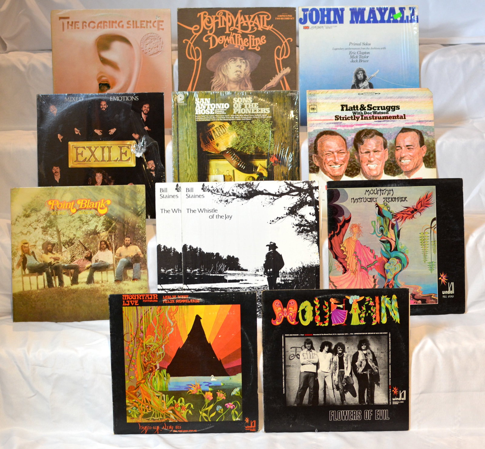 Vintage Vinyl Record Lot-Rock, Folk, Country & Psychedelic LPs Featuring John Mayall, Mountain, (1 of 6)