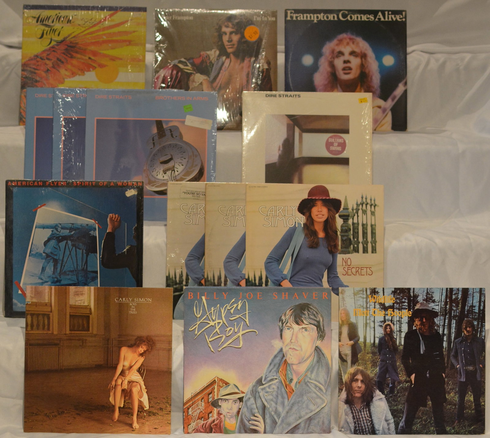 Classic Rock & Singer-Songwriter Vinyl LP Lot Dire Straits, Peter Frampton, Carly Simon & More (1 of 6)