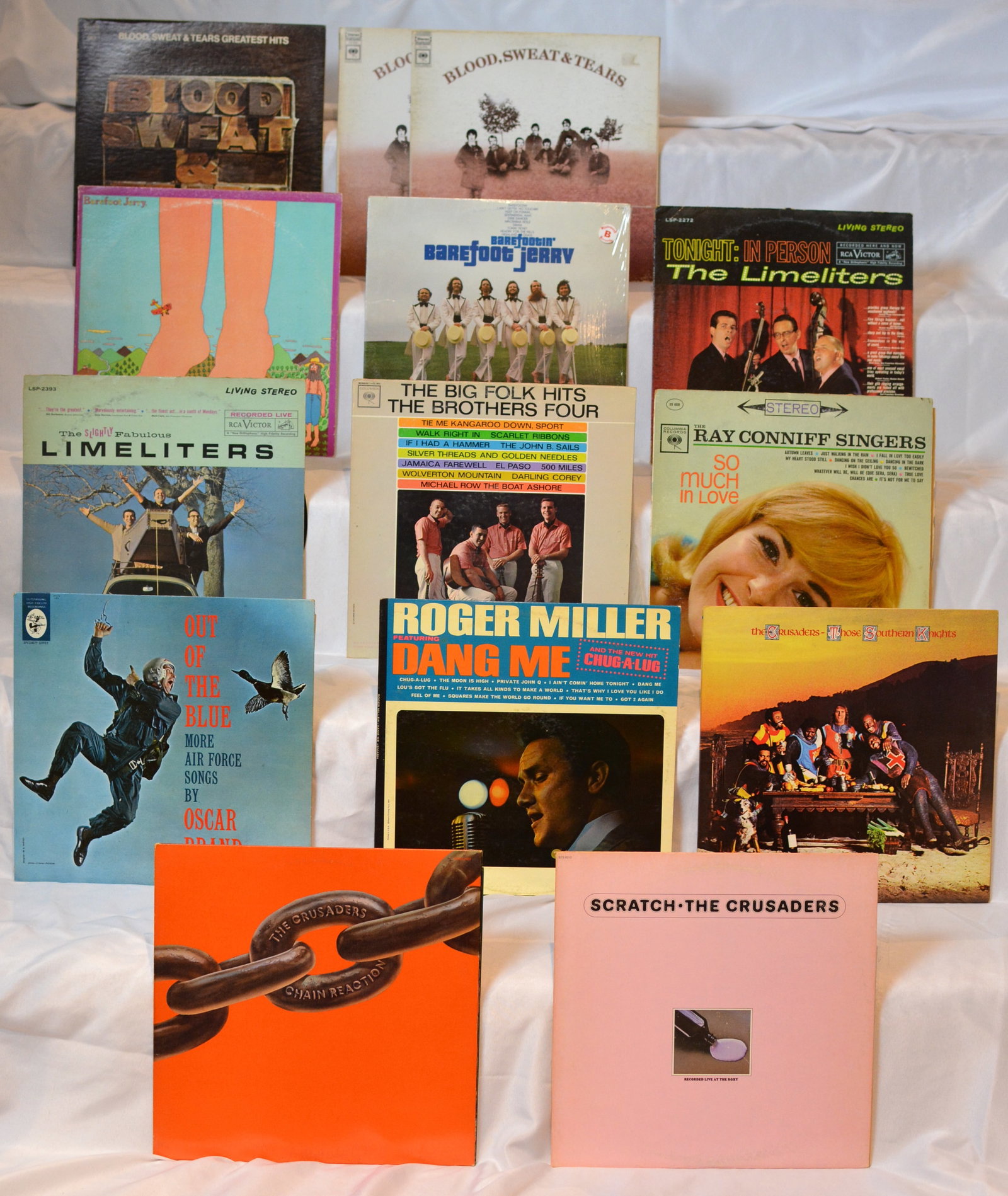 Vintage Folk, Country & Jazz Rock Vinyl LP Lot ? Blood Sweat & Tears, Roger Miller, Crusaders & More (1 of 6)