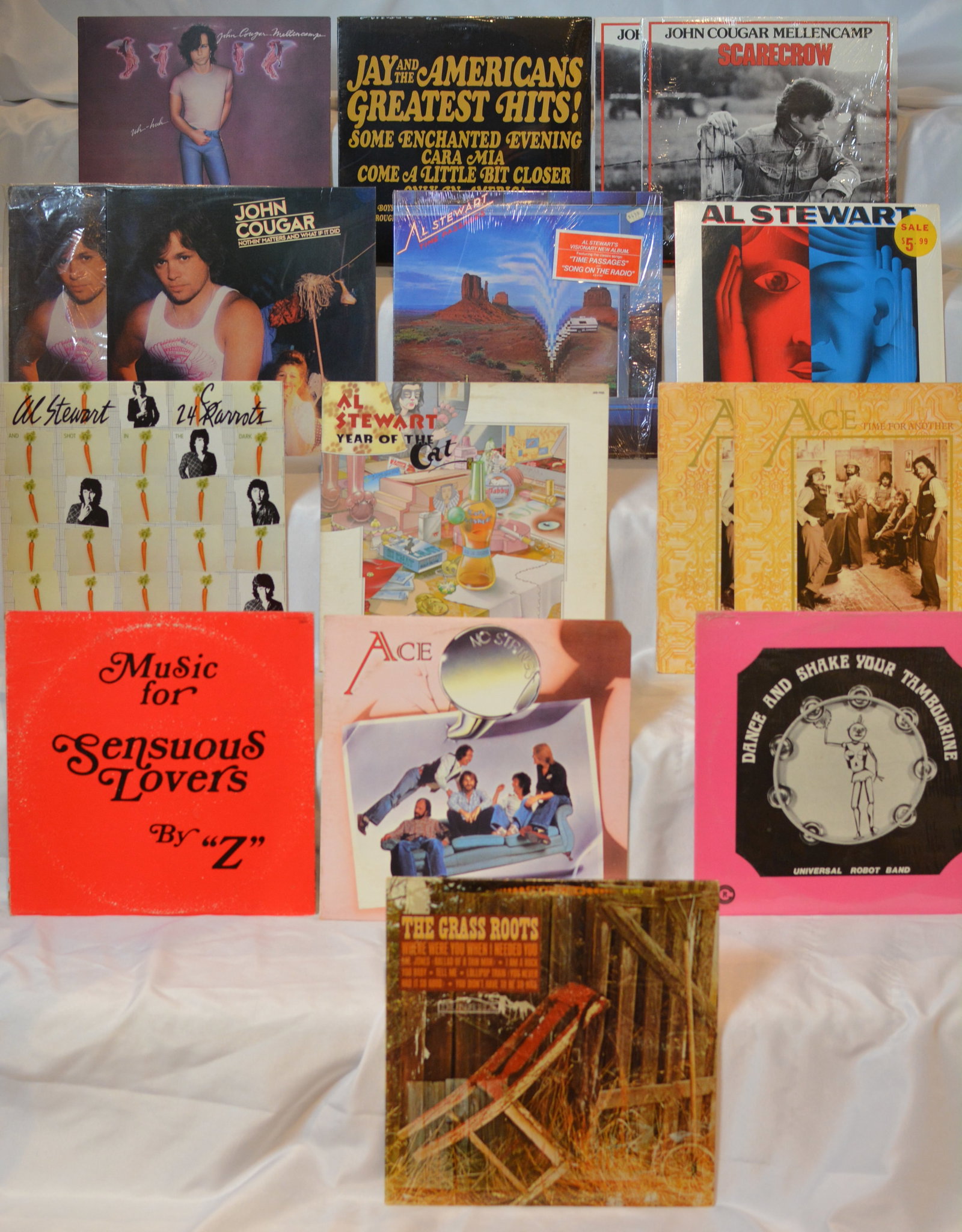 Classic Rock & Pop Vinyl LP Lot ? John Cougar Mellencamp, Al Stewart, Ace, Jay & The Americans & (1 of 6)