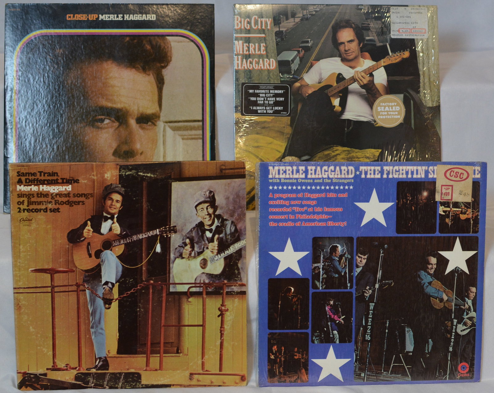 Merle Haggard Vinyl LP Lot Big City, Same Train Different Time, Fightin Side of Me & More (1 of 5)