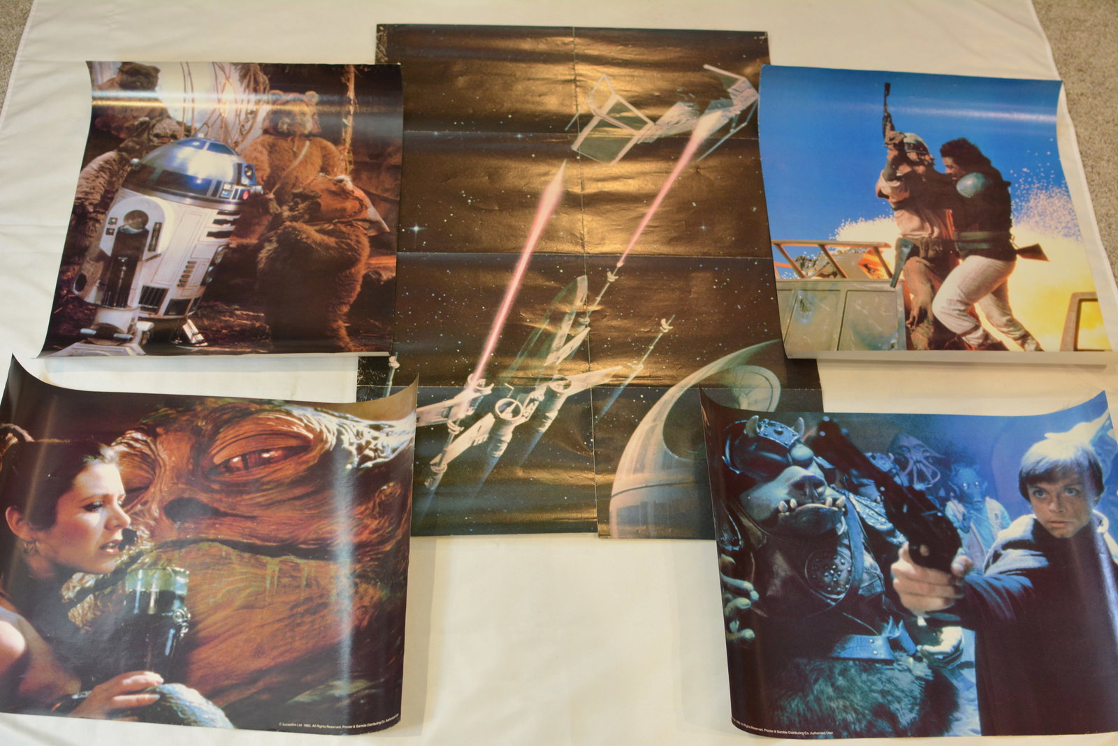 Vintage 1983 Star Wars: Return of the Jedi Poster Lot ? R2-D2, Luke Skywalker & Space Battle Scenes (1 of 8)