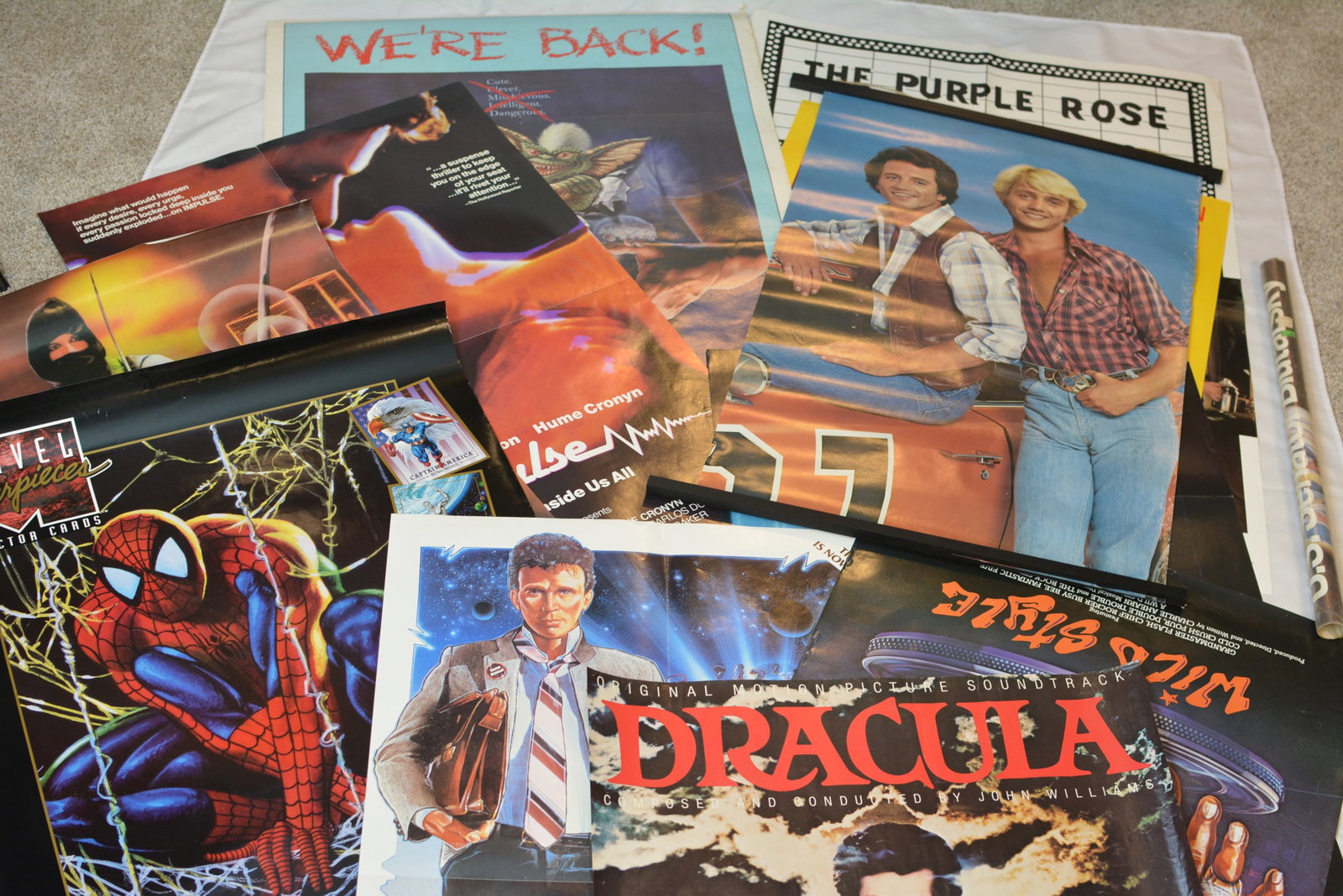 Vintage 1970s-1990s Movie, TV & Pop Culture Poster Lot-Gremlins, Spider-Man, Dracula, Dukes of (1 of 6)