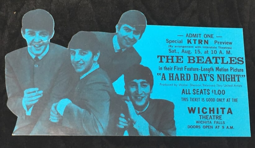 Beatles 1964 Promotional Preview Ticket (1 of 3)