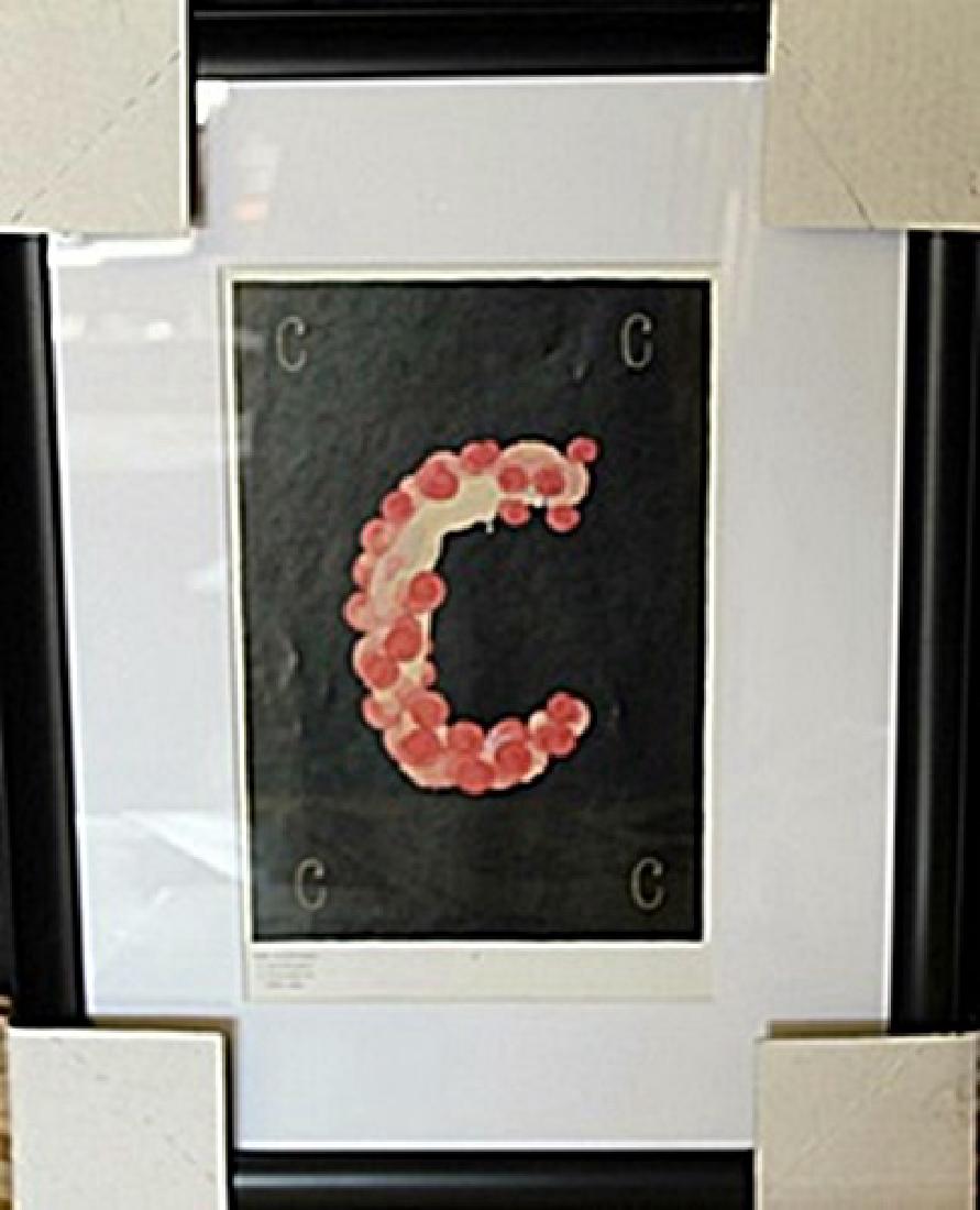 Framed Lithograph "Letter C" by Erte: Framed authentic lithograph "Letter C" Erte, Out of thee book, Size Approx. 21 x 16 In.
