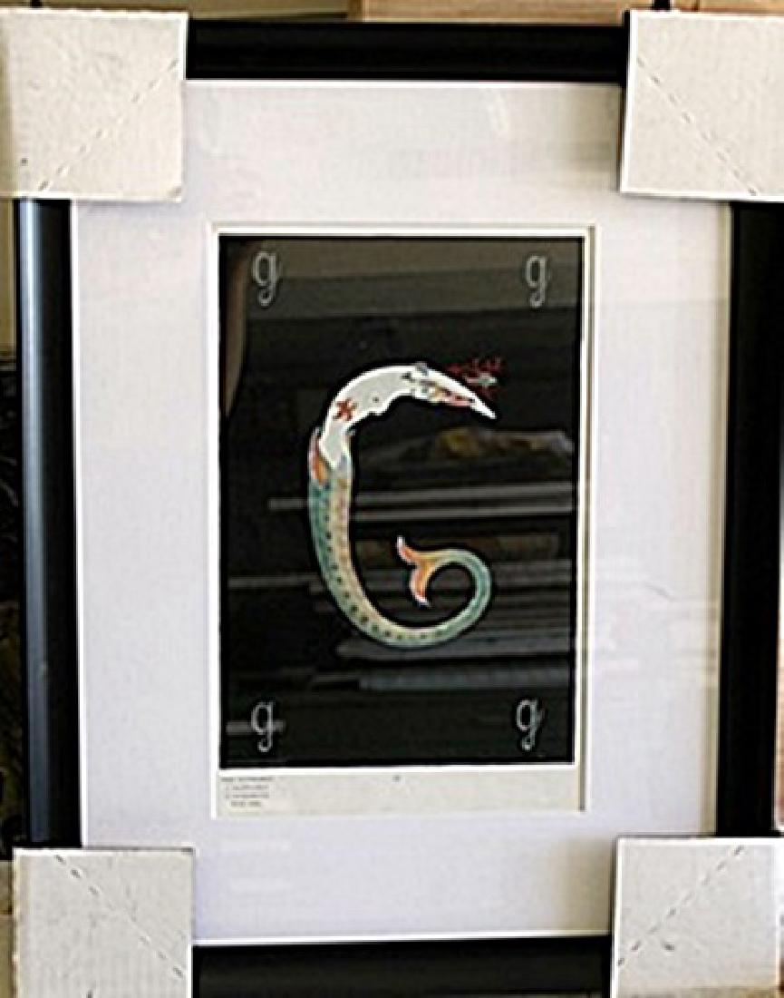 Framed Lithograph "Letter G" by Erte: Framed authentic lithograph "Letter G" Erte, Out of thee book, Size Approx. 21 x 16 In.