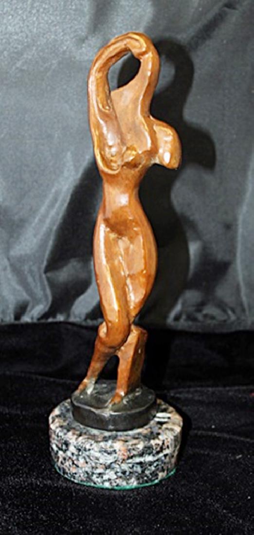 Signed Limited Edition Bronze Archipenko: Old recast patina bronze sculpture Alexander Archipenko, bearing a signature in a limited edition. Dimensions approx 9 x 5 x 5.