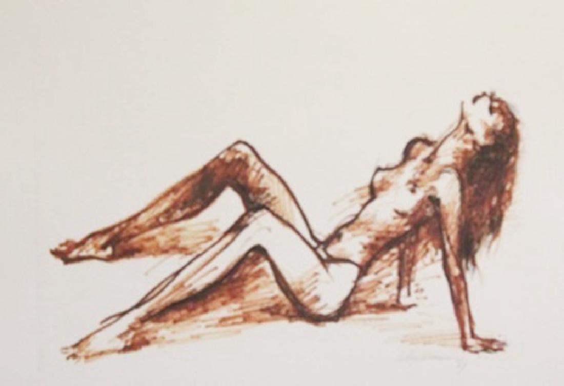 Posing: Posing authentic Leroy Neiman. Lithograph, Signed authentic the artist, size approx. 11 x 14 in. LeRoy Neiman (born Leroy Leslie Runquist, June 8, 1921 – June 20, 2012) was an American artist 