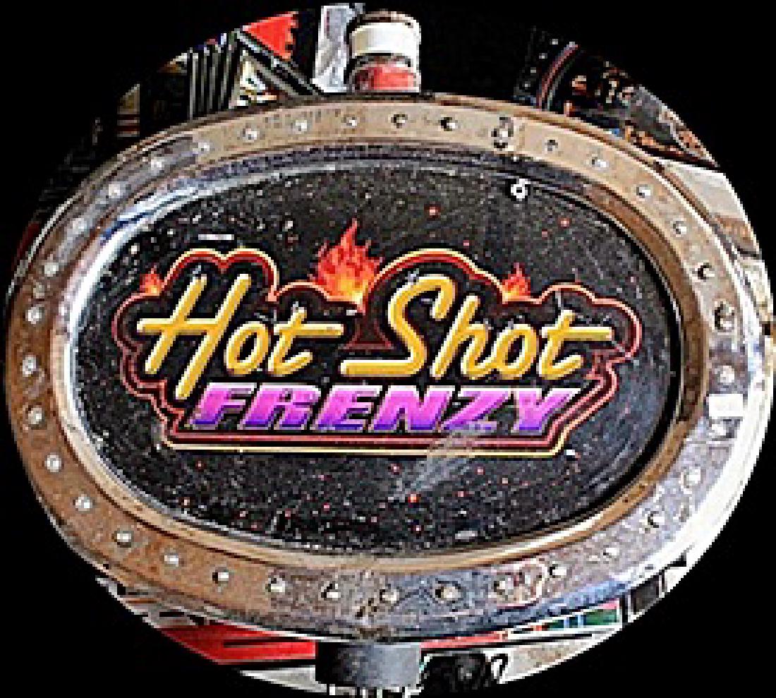Vintage "Hot Shot Frenzy" Casino Slots Topper. (N): Attributed to: "Hot Shot Frenzy" Casino Tops for Slot Machines. Approx 16 x 18 x 5 1/2 in.