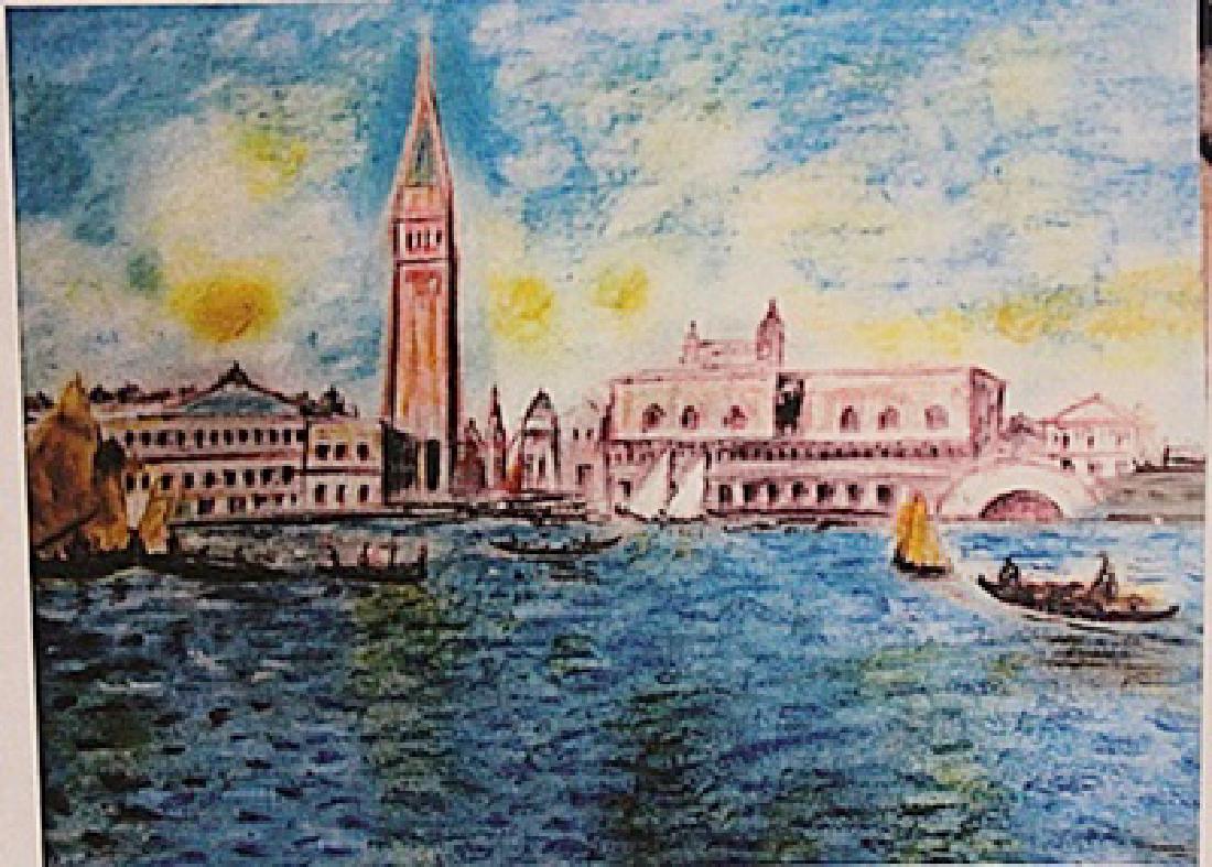 Claude Monet - Palace Venice: In the manner of in the manner of Claude Monet "Palace Venice" pastel on paper circa. 1900, private collection approx. 19x14in. in the manner of Claude Monet was among the leaders of the French Impres