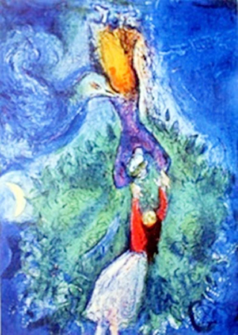 Authentic Giclee on Paper Marc Chagall: Authentic Giclee on paper, plate signed, Unframed size approx. 19 x 13 inches.