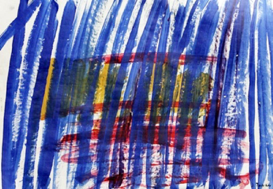 Composition - Jack Tworkov - Oil On Paper: Oil on paper in the manner of Jack Tworkov, approx. 19x13 in. Jack Tworkov was a Polish-born American abstract expressionist painter. Jack Tworkov appeared to be disinterested in painting; he didn’t