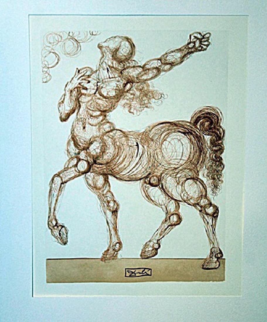 Dali "Hell Canto 25" The Divine Comedy: Authentic plate signed wood block print by Salvador Dali from the Divine Comedy Series. Salvador Domingo Felipe Jacinto Dalí i Domènech, Marqués de Dalí de Púbol, known professionally as Salvador