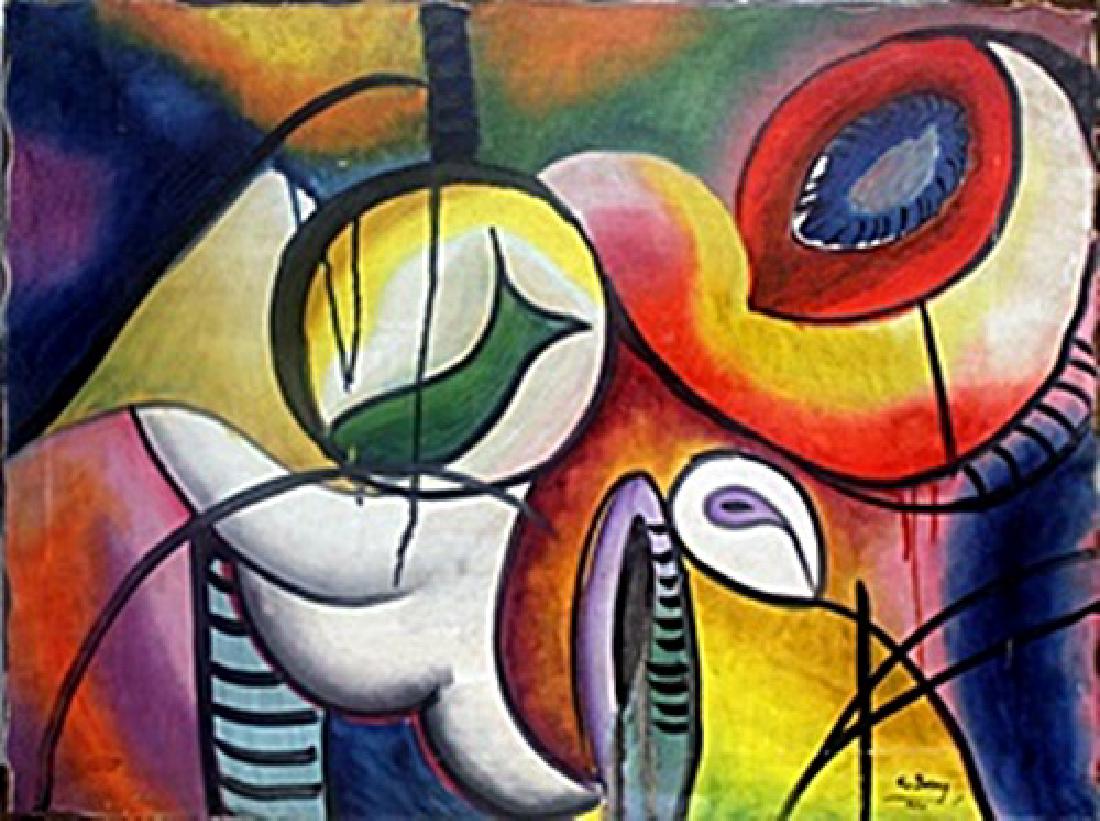 Improvisation 1922' Oil Painting Arshile Gorky: In the manner of Arshile Gorky Oil Painting on Canvas, bearing the signature (Lower Right Corner), Item is on Wooden Stretcher Bars, No apparent Artist Marking on Back of Canvas, Size Approx. 24 x 32 