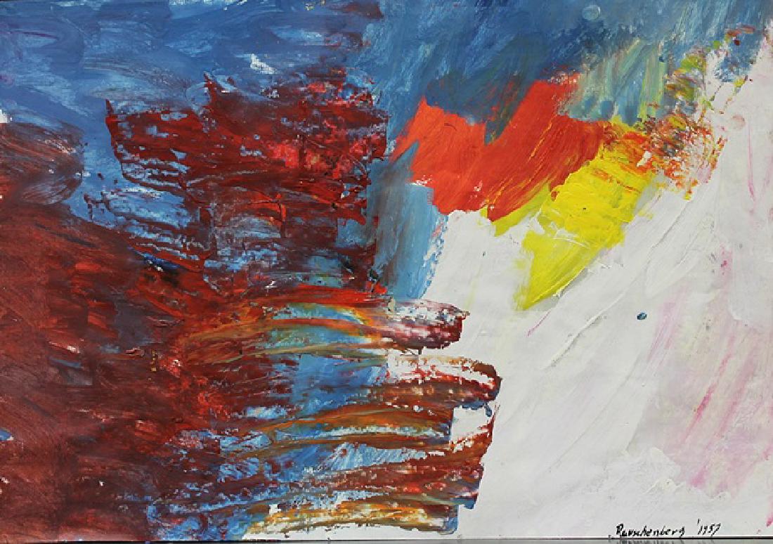Infinity - Robert Rauschenberg - Oil On Paper: Oil on paper by Robert Rauschenberg, approx. 20x14 in. Milton Ernest "Robert" Rauschenberg was an American painter and graphic artist whose early works anticipated the pop art movement.