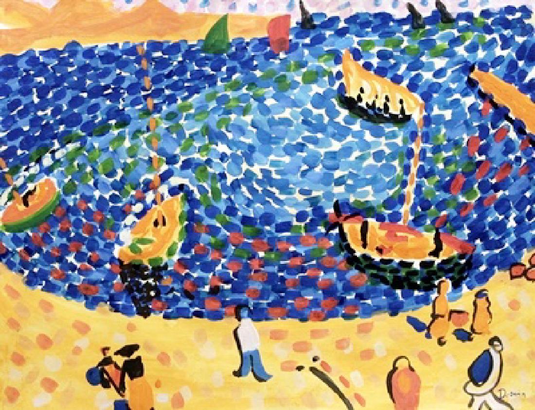 Port Of Collioure - Andre Derain - Watercolor: Watercolor by Andre Derain, approx. 17x13 in. André Derain was a French artist, painter, sculptor and co-founder of Fauvism with Henri Matisse.