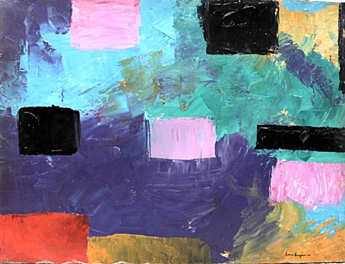 Hans Hofmann - Oil On Canvas: Oil on canvas by Hans Hofmann, approx. 32x24 in. Hans Hofmann was a German-born American abstract expressionist painter.