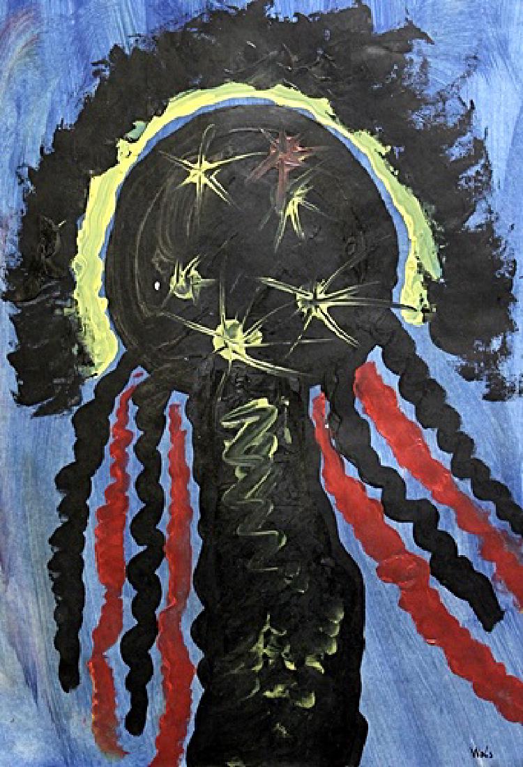 The Head - Wols - Oil On Paper: Oil on paper by Wols, approx. 19x13 in. Wols was the pseudonym of Alfred Otto Wolfgang Schulze, a German painter and photographer predominantly active in France.