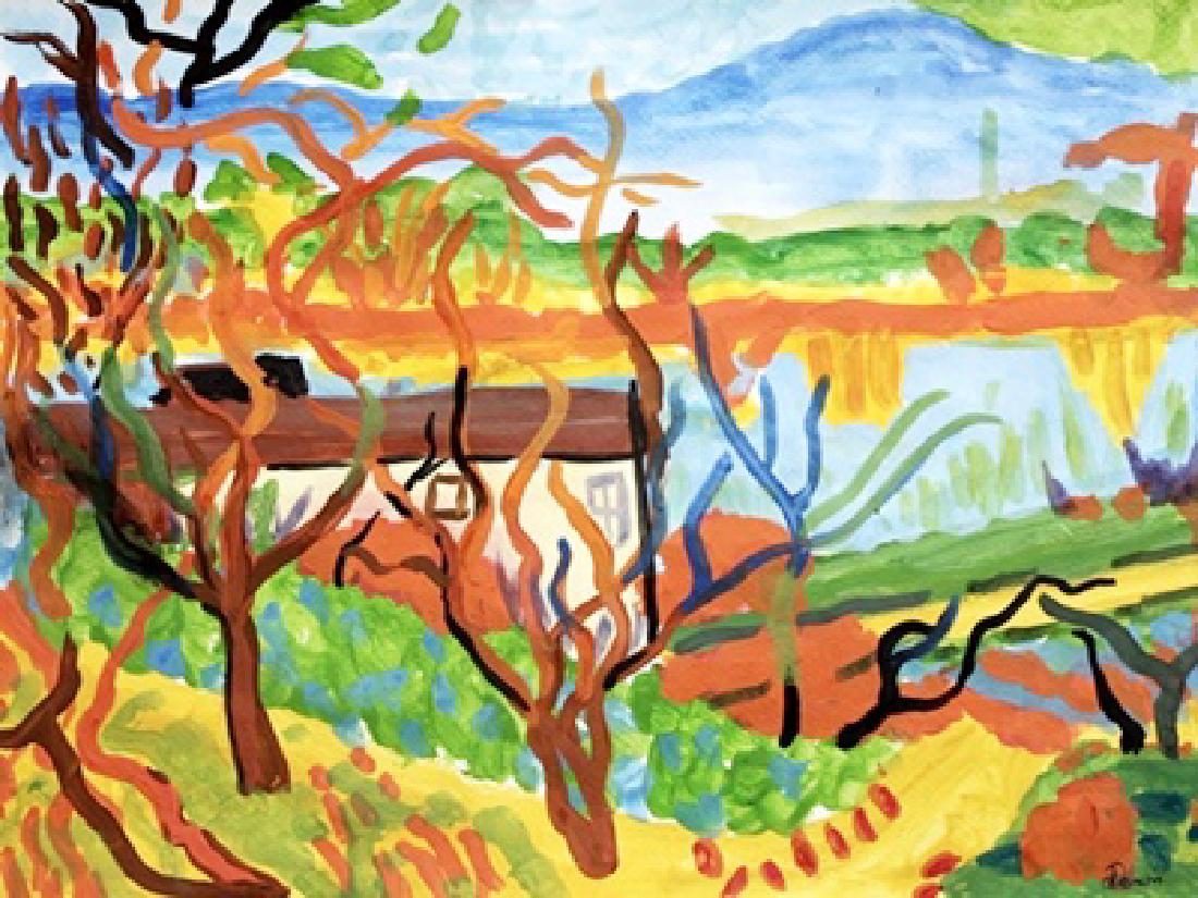 Watercolor - Andre Derain: Watercolor by Andre Derain, approx. 17x13 in. André Derain was a French artist, painter, sculptor and co-founder of Fauvism with Henri Matisse.