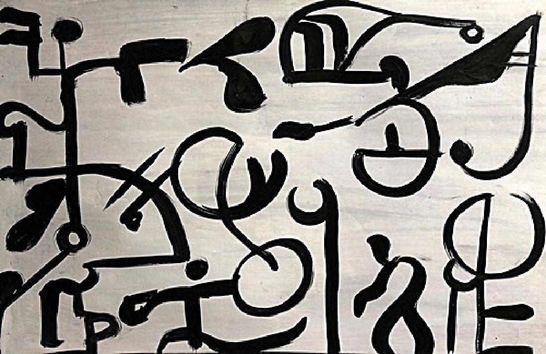 Composition - David Smith - Oil On Paper: Oil on paper by David Smith, approx. 19x13 in. Roland David Smith was an American abstract expressionist sculptor and painter, best known for creating large steel abstract geometric sculptures.