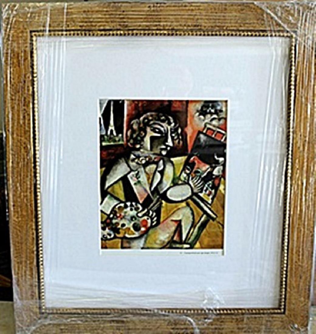 Framed Lithograph by Marc Chagall: Framed authentic lithograph Marc Chagall, Out of thee book, Size Approx. 20 x 17 In.