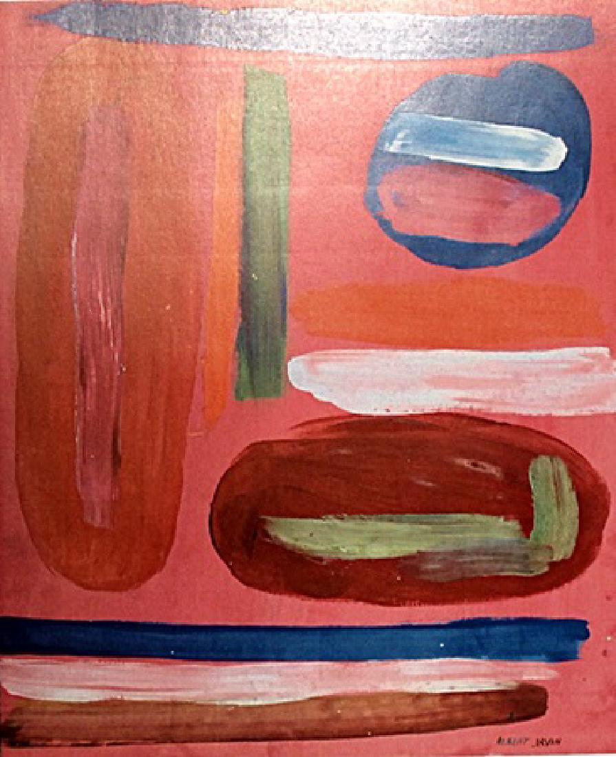 Albert Irvin - Oil on Paper: Oil on paper by Albert Irvin, approx. 19x13 in. Albert Henry Thomas Irvin OBE, RA, was an English abstract expressionist painter. Born in London, during World War II, he was evacuated from there, and