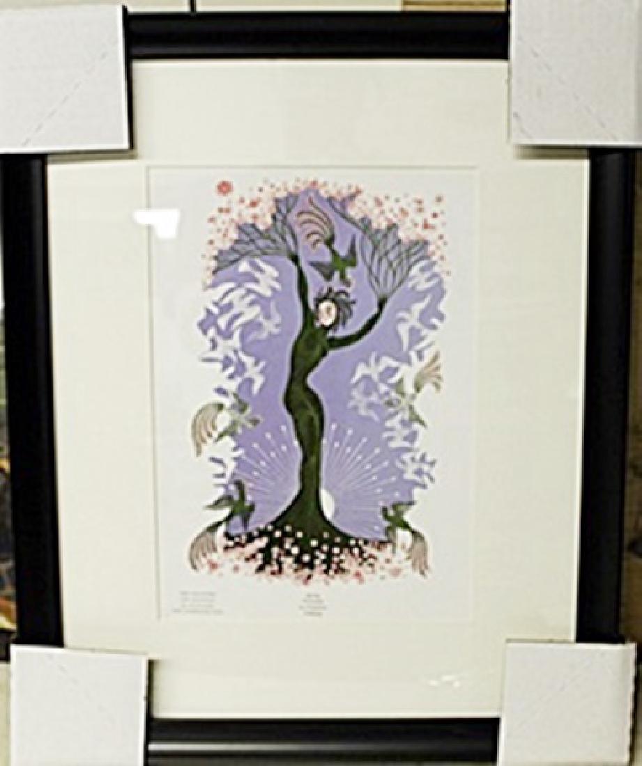 Framed Lithograph "The Seasons" by Erte: Framed authentic lithograph "The Seasons" Erte, Out of thee book, Size Approx. 21 x 17 In.