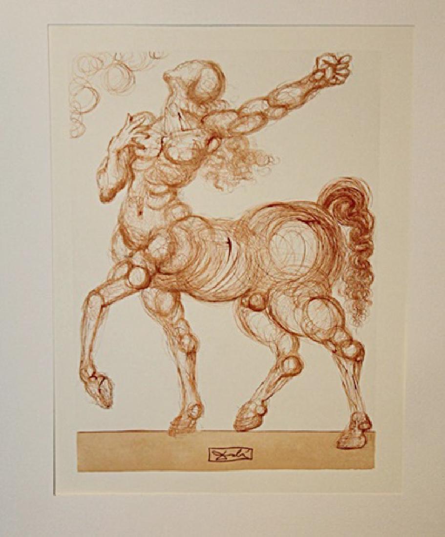Dali "Hell Canto 25" The Divine Comedy: Authentic plate signed wood block print by Salvador Dali from the Divine Comedy Series. Salvador Domingo Felipe Jacinto Dalí i Domènech, Marqués de Dalí de Púbol, known professionally as Salvador