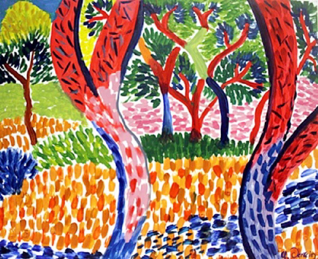 Oil on Paper Andre Derain: In the manner of Andre Derain, Oil Painting on Paper, bearing the signature Size Approx. 16 x 13 Inches.