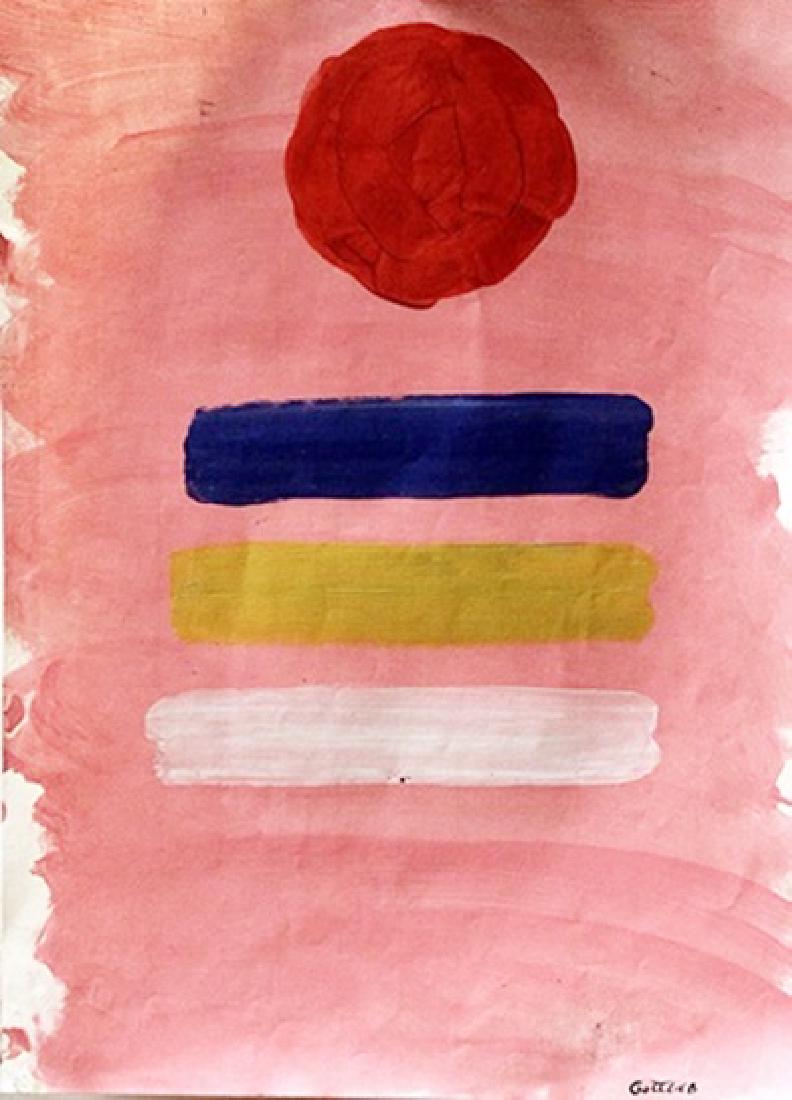 The Balance - Adolph Gottlieb - Oil On Paper: Oil on Paper by Adolph Gottlieb, approx. 19x13 in. Adolph Gottlieb was an American abstract expressionist painter, sculptor and printmaker.