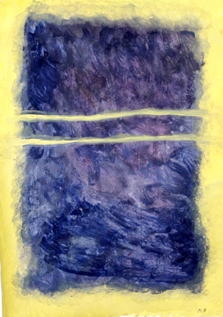 Yellow and Blue - Mark Rothko - Oil On Paper: Oil on paper by Mark Rothko, approx. 19x13 in. Mark Rothko, born Markus Yakovlevich Rothkowitz, was an American painter of Russian Jewish descent. Although Rothko himself refused to adhere to any art