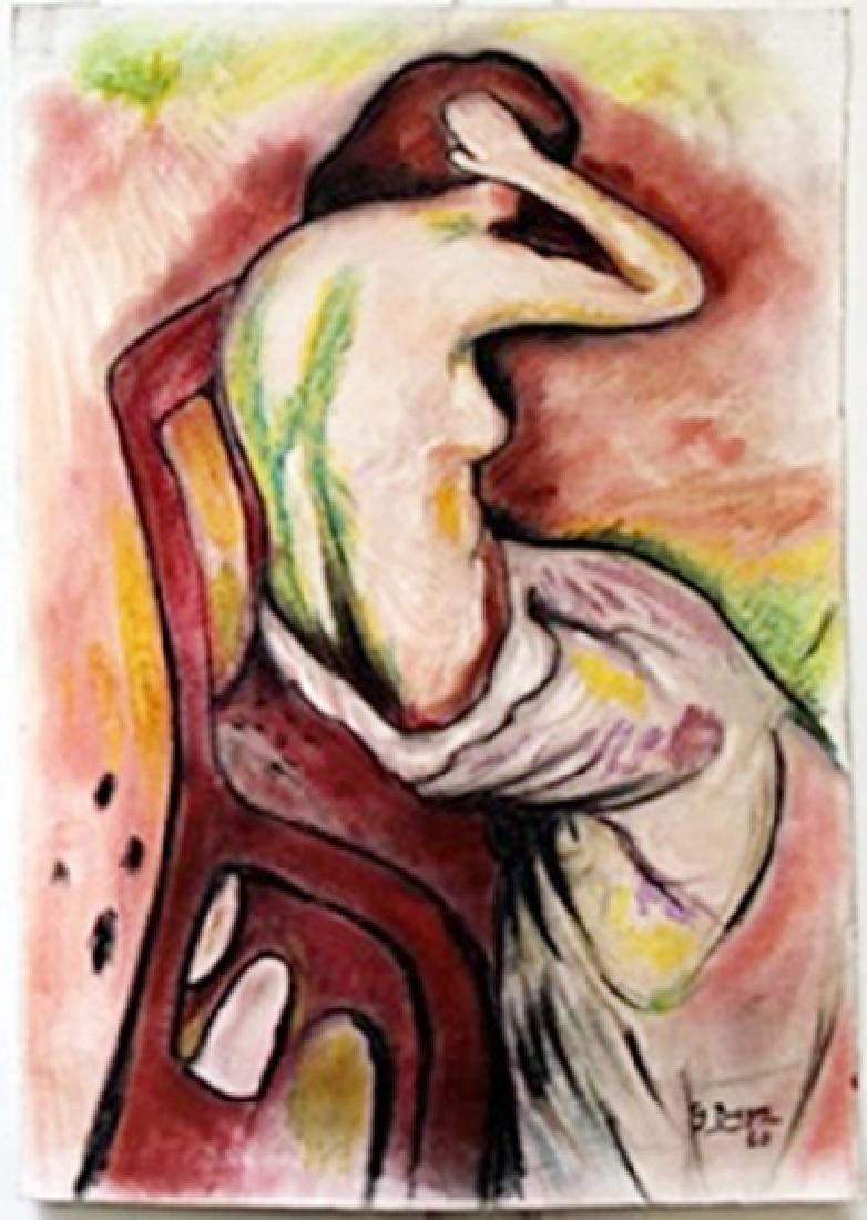 Pastel Painting on Paper Georges Braque: bearing the signature, Pastel Painting , in the manner of Braque. Size Approx. 19" x 14" in.