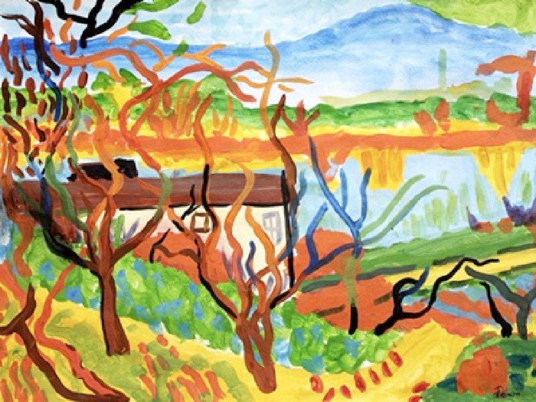 Watercolor - Andre Derain: Watercolor by Andre Derain, approx. 17x13 in. André Derain was a French artist, painter, sculptor and co-founder of Fauvism with Henri Matisse.