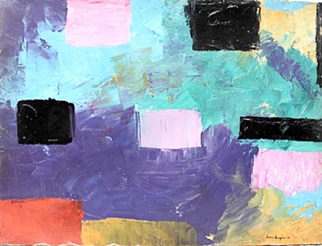 Hans Hofmann - Oil On Canvas: Oil on canvas by Hans Hofmann, approx. 32x24 in. Hans Hofmann was a German-born American abstract expressionist painter.