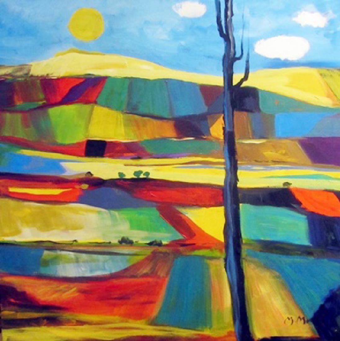 Oil On Canvas - Marcel Mouly 43F: Oil on canvas in the manner of Marcel Mouly. Marcel Mouly’s boldly colored, semi-abstract artwork appeals to private and public collectors around the world. Whether they are still lifes, landscapes,