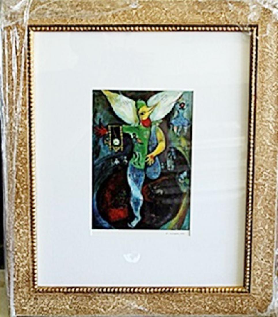 Framed Lithograph by Marc Chagall: Framed authentic lithograph Marc Chagall, Out of thee book, Size Approx. 20 x 17 In.