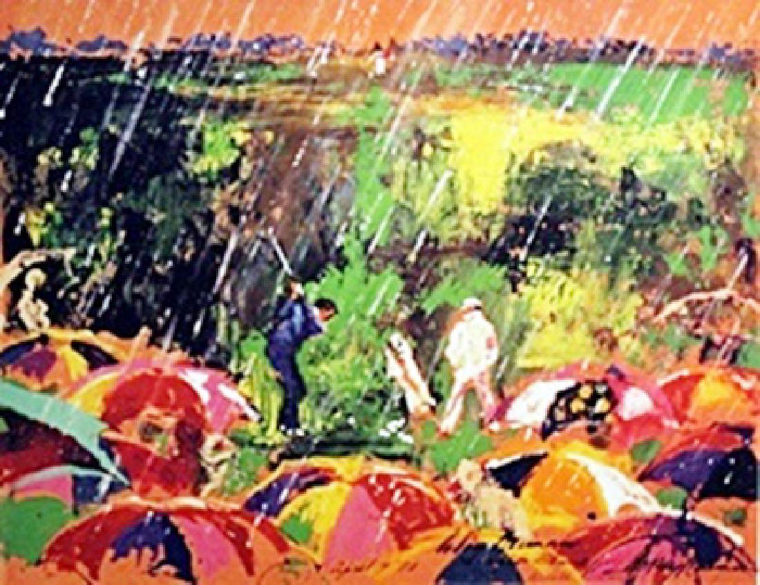 Golf in the Rain - LeRoy Neiman: Golf in the Rain Authentic Leroy Neiman. Lithograph, bearing the signature size approx. 22 x 28 in. Authentic Leroy Neiman (born Leroy Leslie Runquist, June 8, 1921 – June 20, 2012) was an Ameri