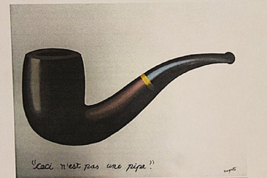 Rene Magritte - Ceci N'Est Pas Une Pipe: in the manner of Rene Magritte "Ceci N'Est Pas Une Pipe" oil on paper circa. 1950, private collection approx.16x12in. Surely the most celebrated Belgian artist of the twentieth century, in the manner 
