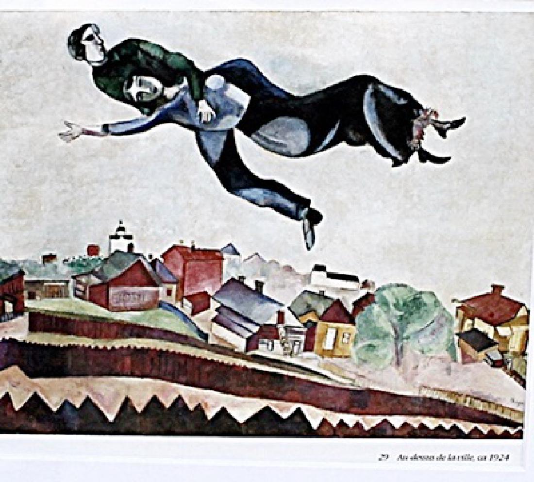 Au Dessus de la Ville - Marc Chagall - Lithograph: lithograph in the manner of marc chagall. Marc Chagall's poetic, figurative style made him one of most popular modern artists, while his long life and varied output made him one of the most internatio