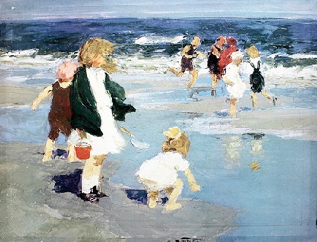 Kiddies - Edward Potthast - Painting: Painting in the manner of Edward Potthast. Edward Henry Potthast (June 10, 1857 – March 9, 1927) was an American Impressionist painter. He is known for his paintings of people at leisure in Central 