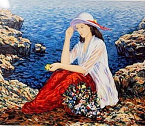 Serigraph "Lady  The Cliffside"  Semeko