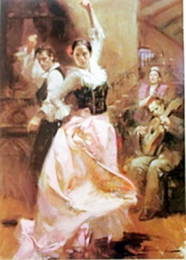Authentic Giclee on Paper "Dancing in Barcelona"  Pino