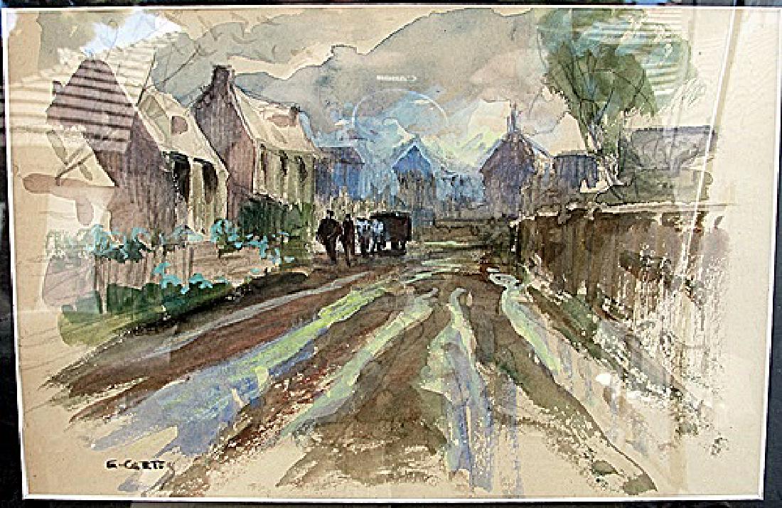 Edouard Cortes - Watercolor: Watercolor by Edouard Cortes. Edouard Léon Cortès was a French post-impressionist artist of French and Spanish ancestry. He is known as "Le Poete Parisien de la Peinture" or "the Parisian Poet of Pa
